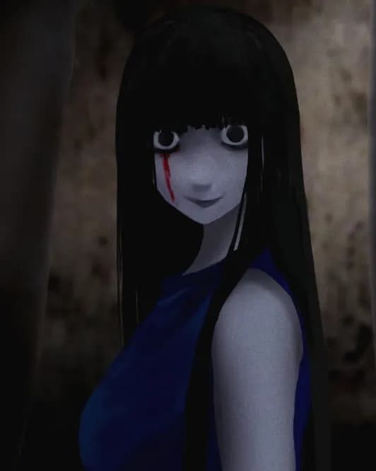 青い服の女